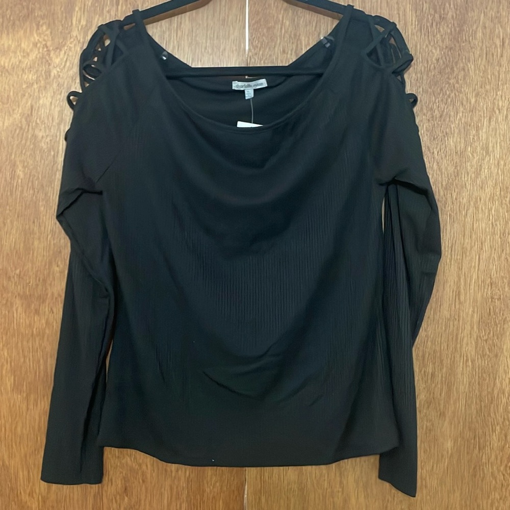Long sleeve off the shoulder shirt